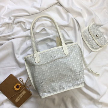 MINI HOBO BOHEME 38CM WHITE CANVAS Luxe Carry
