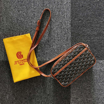 CAP-VERT PM BAG 23X8X14CM BLACK AND TAN CANVAS by Luxe Carry