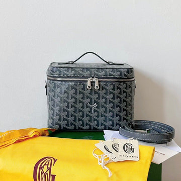 GOYA MAKEUP BOX BAG 20CM GREY CANVAS by Luxe Carry