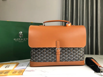 GOYARD CITADIN BAG 38CM BLACK AND TAN CANVAS Luxe Carry Bags