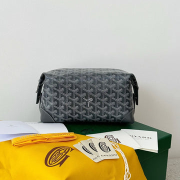 GOYA COSMETIC BAG 24CM GREY CANVAS Luxe Carry Bags
