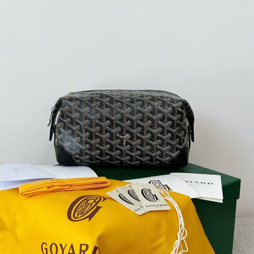 GOYA COSMETIC BAG 24CM BLACK CANVAS Luxe Carry Bags