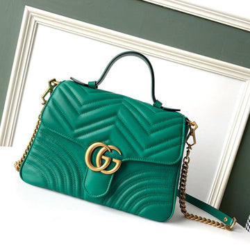 GG Marmont 26.5cm Green Calfskin Gold Hardware by Luxe Carry