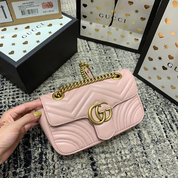 GG Marmont 22cm Pink Calfskin Gold Hardware by Luxe Carry