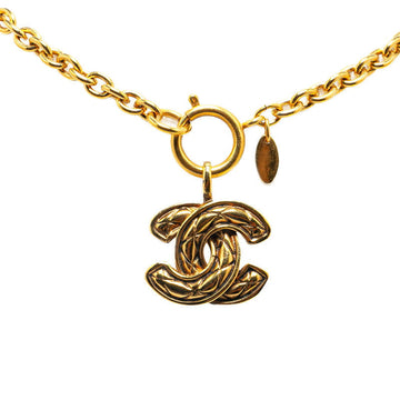 Top Quality Chanel Coco Mark Matelasse Necklace Gold Plated