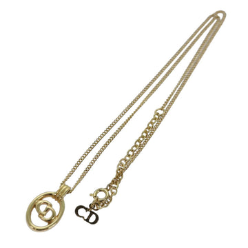 CHRISTIAN Top quality Dior Necklace metal Gold Auth yk13794